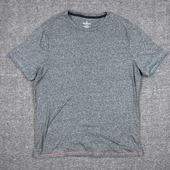 Bombas Shirt Mens Large Heather Gray Crewneck Short Sleeve Casual Tee - Picture 1 of 5